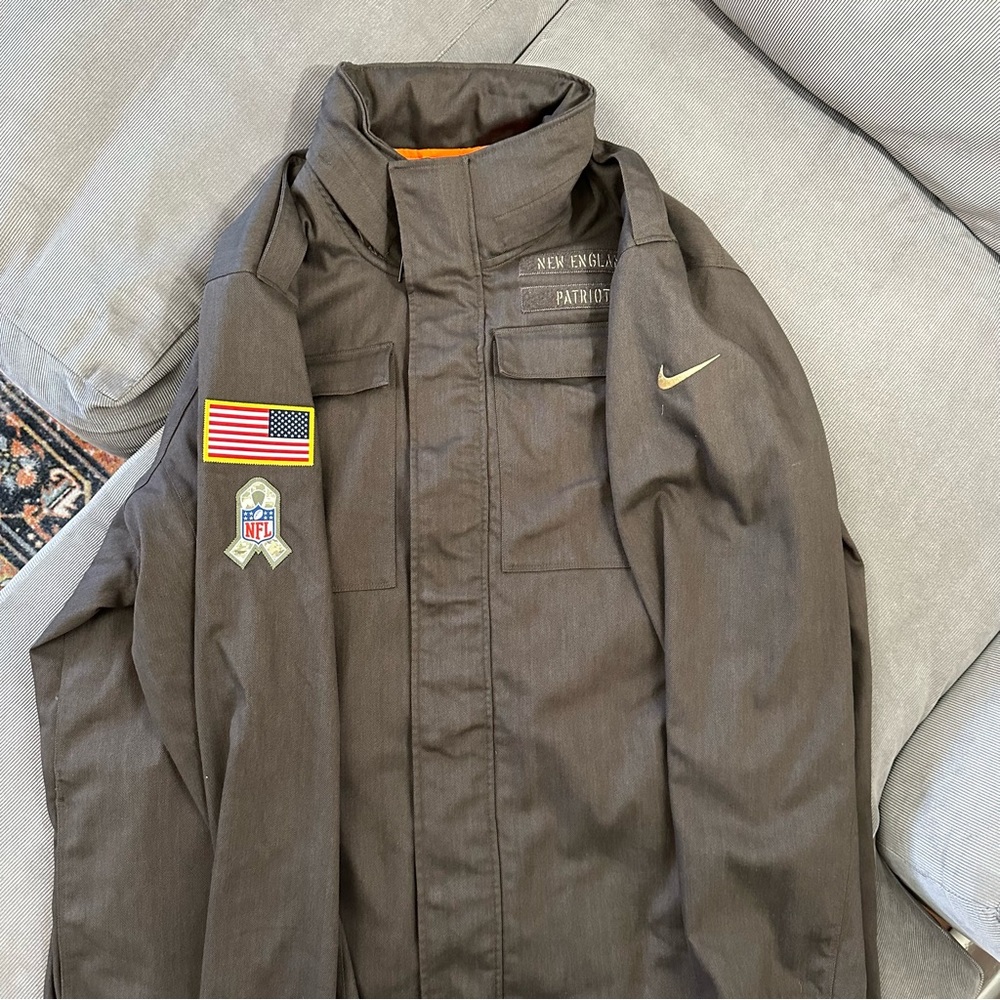 Nike NFL On field New England Patriots Military Support Coat - Swoosh Logo 3XL - Picture 5 of 16